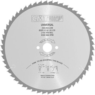 CMT Modell 294.054.22M Kreissägeblatt - Querschnitt 305mm CMT Modell 294.054.22M Kreissägeblatt - Querschnitt 305mm