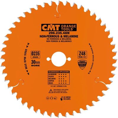CMT - 296.235.48M Orange Nicht-Eisenmetall/Plastik Kreissägeblatt - Schneidwerkzeug CMT - 296.235.48M Orange Nicht-Eisenmetall/Plastik Kreissägeblatt - Schneidwerkzeug