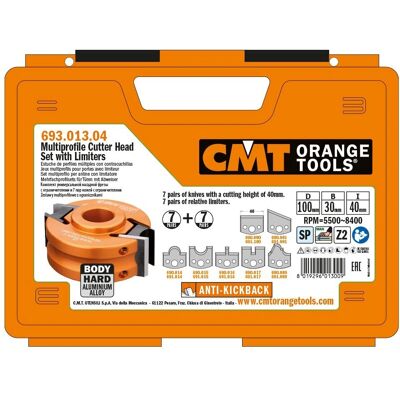CMT ORANGE TOOLS 693.013.04 Mehrprofil-Set mit Begrenzern CMT ORANGE TOOLS 693.013.04 Mehrprofil-Set mit Begrenzern