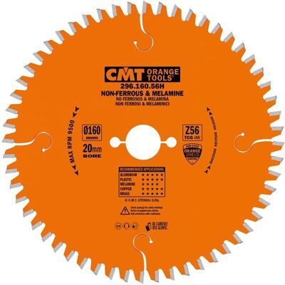 CMT 296.160.56H Kreissägeblatt für Nicht-Eisen, Kunststoff, Laminat - Industriell Ø160 CMT 296.160.56H Kreissägeblatt für Nicht-Eisen, Kunststoff, Laminat - Industriell Ø160