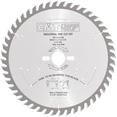 CMT Kreissägeblatt - 250mm, 48Z, 10° ATB - Universaltyp CMT Kreissägeblatt - 250mm, 48Z, 10° ATB - Universaltyp