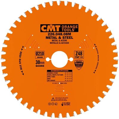 CMT Lama X Materiali Ferrosi-pvc Hw 210x2.2/1.8x30 Z48 Fwf - Kreissägeblatt CMT Lama X Materiali Ferrosi-pvc Hw 210x2.2/1.8x30 Z48 Fwf - Kreissägeblatt