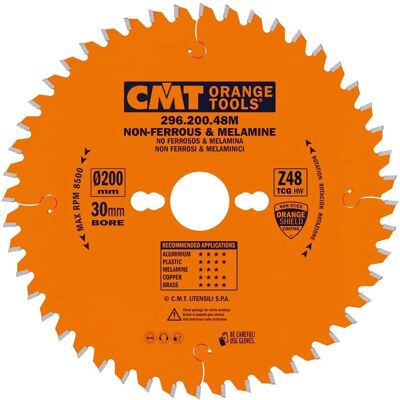 CMT 296.200.48M Kreissägeblatt - Nicht-Eisenmetalle - 200x2,8x30 - 48 TCG -6° CMT 296.200.48M Kreissägeblatt - Nicht-Eisenmetalle - 200x2,8x30 - 48 TCG -6°