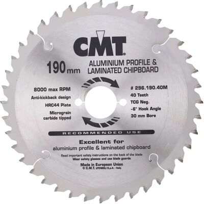 CMT Kołkowe Ostrze do Materiałów Nieżelaznych i Plastików - 190mm CMT Kołkowe Ostrze do Materiałów Nieżelaznych i Plastików - 190mm