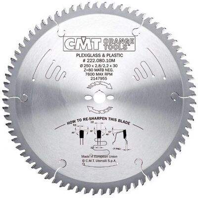 CMT Kreissägeblatt - Perfekte Schnitte für Plexiglas CMT Kreissägeblatt - Perfekte Schnitte für Plexiglas