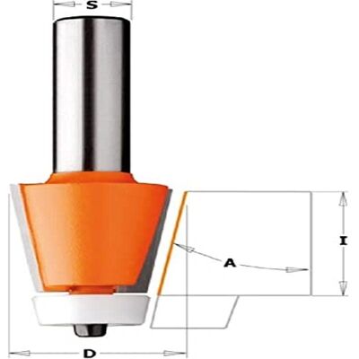 CMT ORANGE TOOLS 980.551.11 Fresa - Chanfro com Rolamento para Corian CMT ORANGE TOOLS 980.551.11 Fresa - Chanfro com Rolamento para Corian