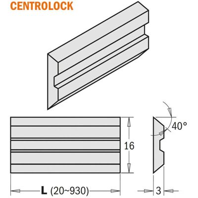 CMT 795.240.16 Juego de 2 cuchillas - Sistema Centrolock - 240x16x3mm CMT 795.240.16 Juego de 2 cuchillas - Sistema Centrolock - 240x16x3mm