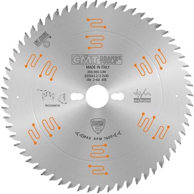 CMT ORANGE TOOLS Hoja circular cromada 250x3.2/2.2x30 Z60 - Herramienta de corte CMT ORANGE TOOLS Hoja circular cromada 250x3.2/2.2x30 Z60 - Herramienta de corte