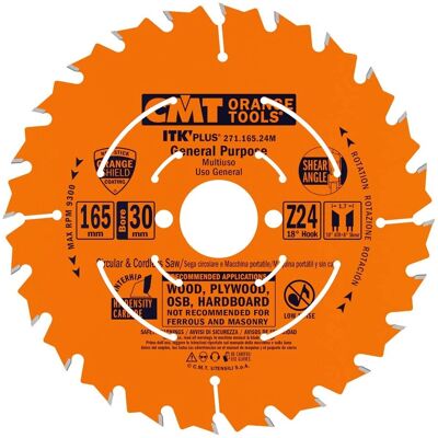 CMT 271.165.24M Circular Saw Blade - Ultra ITK Tech CMT 271.165.24M Circular Saw Blade - Ultra ITK Tech