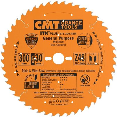 CMT 300mm Kreissägeblatt - 48 Zähne für Holz & OSB CMT 300mm Kreissägeblatt - 48 Zähne für Holz & OSB