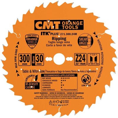 CMT 300mm Kreissägeblatt - 24 Zähne, 30mm Loch - Holz/OSB/Mehrschicht CMT 300mm Kreissägeblatt - 24 Zähne, 30mm Loch - Holz/OSB/Mehrschicht
