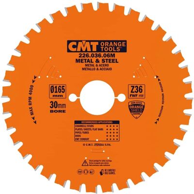 CMT 226.036.06M Metallsägeblatt - 165x1.6/1.2x30 - Z36 CMT 226.036.06M Metallsägeblatt - 165x1.6/1.2x30 - Z36