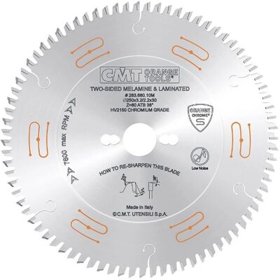 CMT - 283.680.10M Lama Präzisionssägeblatt chrome HW 250x3.2/2.2x30 Z80 38°ATB -2°NEG CMT - 283.680.10M Lama Präzisionssägeblatt chrome HW 250x3.2/2.2x30 Z80 38°ATB -2°NEG