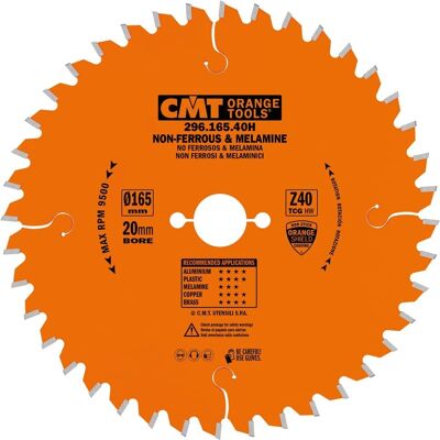 CMT 296.165.40H Kreissägeblatt für Nichteisenmetalle und Kunststoff - Schneidet Rohre & Platten CMT 296.165.40H Kreissägeblatt für Nichteisenmetalle und Kunststoff - Schneidet Rohre & Platten
