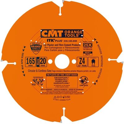 CMT ORANGE TOOLS Sega Circolare per Abrasivi - 165mm - Z4 CMT ORANGE TOOLS Sega Circolare per Abrasivi - 165mm - Z4