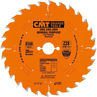 Lame Circulaire CMT Orange Tools - 160mm - Coupe Transversale - Qualité Industrielle Lame Circulaire CMT Orange Tools - 160mm - Coupe Transversale - Qualité Industrielle