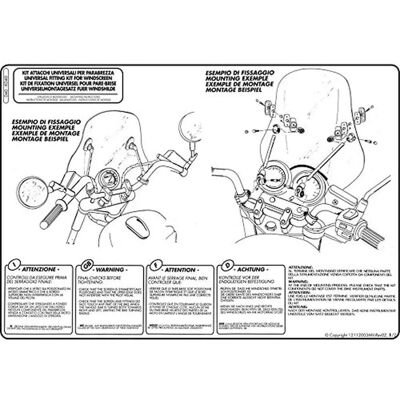 Kit de Montage Givi D40 - Kit Universel pour A600/A601/A602/A603/A604/A605/A610 - Accessoire Moto Kit de Montage Givi D40 - Kit Universel pour A600/A601/A602/A603/A604/A605/A610 - Accessoire Moto