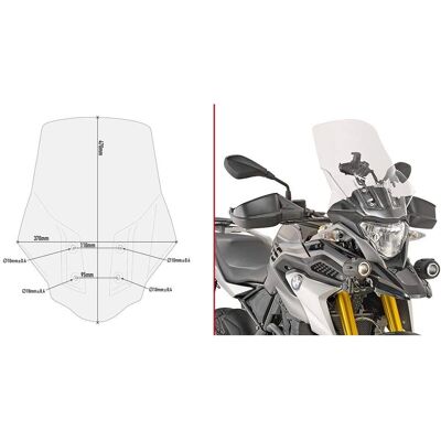 Pare-brise Transparent Élevé GIVI pour Motos & Scooters Pare-brise Transparent Élevé GIVI pour Motos & Scooters