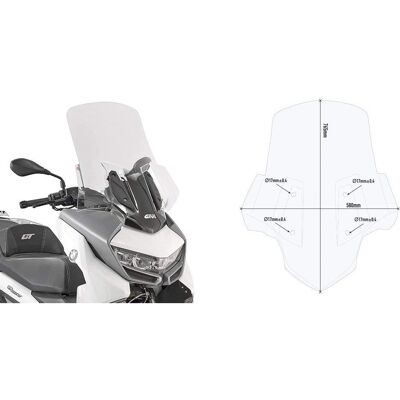 Pare-brise GIVI - Windshield transparent universel pour motos et scooters Pare-brise GIVI - Windshield transparent universel pour motos et scooters