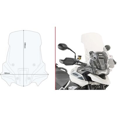 Givi Tall Transparent Windshield for Motorcycles & Scooters - D6415ST Givi Tall Transparent Windshield for Motorcycles & Scooters - D6415ST