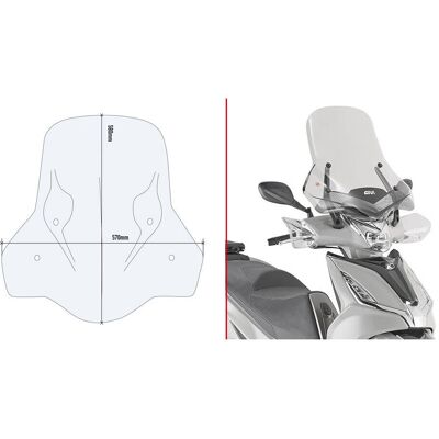 GIVI Windshield - 6114DT Transparent for Motorcycles & Scooters GIVI Windshield - 6114DT Transparent for Motorcycles & Scooters