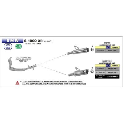 Arrow S 1000 XR 2020-2022 Schwarzes Aluminium Schalldämpfer - Motorradteil Arrow S 1000 XR 2020-2022 Schwarzes Aluminium Schalldämpfer - Motorradteil