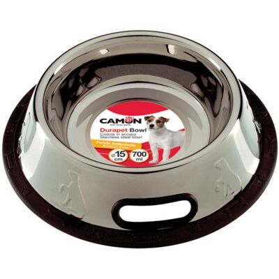 Ciotola in acciaio inox anti-riversamento Camon - 16cm - 800ml Ciotola in acciaio inox anti-riversamento Camon - 16cm - 800ml