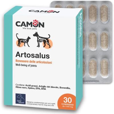 Camon Artosalus - Complément alimentaire pour chiens et chats - 30 Comprimés Camon Artosalus - Complément alimentaire pour chiens et chats - 30 Comprimés