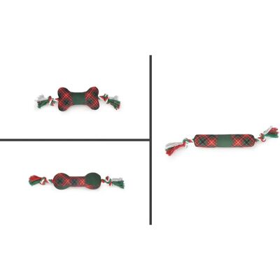 Gioco in peluche Camon Natale per cane con corda Gioco in peluche Camon Natale per cane con corda