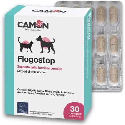 Camon Flogostop - Supplément support peau pour chiens & chats - 30 Comprimés Camon Flogostop - Supplément support peau pour chiens & chats - 30 Comprimés