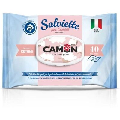 Salviette Camon per Cani - Cotone Morbido per Pelle Sensibile - 40 pezzi Salviette Camon per Cani - Cotone Morbido per Pelle Sensibile - 40 pezzi