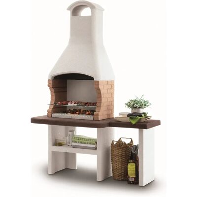 Palazzetti Jesolo 2 Barbecue en briques - Table latérale, Bois/Charbon, Blanc - Publicité Palazzetti Jesolo 2 Barbecue en briques - Table latérale, Bois/Charbon, Blanc - Publicité