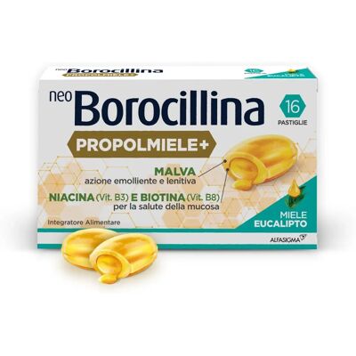 Alfasigma Neoborocillina Propolmiele+ - Pastiglie Lenitive - Mal di Gola Alfasigma Neoborocillina Propolmiele+ - Pastiglie Lenitive - Mal di Gola