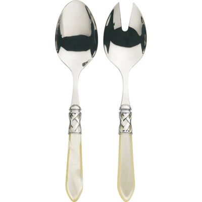 Bugatti Aladdin Conjunto de Talheres para Salada - 2 Peças Marfim Bugatti Aladdin Conjunto de Talheres para Salada - 2 Peças Marfim