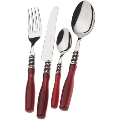 Bugatti Arianna Ensemble de Couverts Rouge et Chrome 75 Pièces - Ensemble de Couverts - Publicité Bugatti Arianna Ensemble de Couverts Rouge et Chrome 75 Pièces - Ensemble de Couverts - Publicité