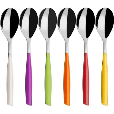 Bugatti Glaa-021F08/6 Ensemble de 6 cuillères moka multicolores - Service de couverts Bugatti Glaa-021F08/6 Ensemble de 6 cuillères moka multicolores - Service de couverts