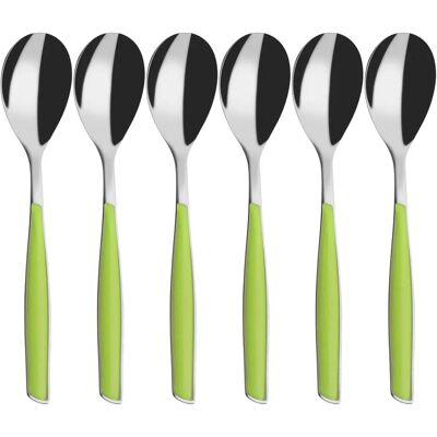 Ensemble de 6 Cuillères à Café Bugatti Pro-Tech - Vert - Cuillères à Café Ensemble de 6 Cuillères à Café Bugatti Pro-Tech - Vert - Cuillères à Café