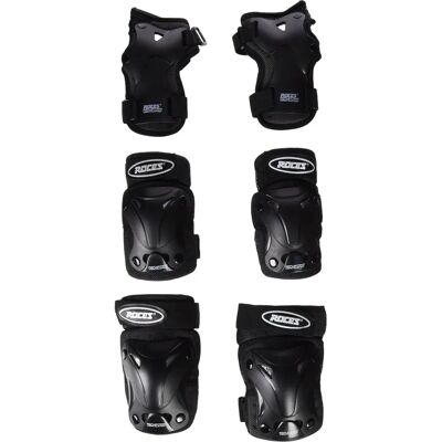 Conjunto de Protección Ventilado Roces - Negro - S - Protege Rodillas, Codos, Muñecas Conjunto de Protección Ventilado Roces - Negro - S - Protege Rodillas, Codos, Muñecas