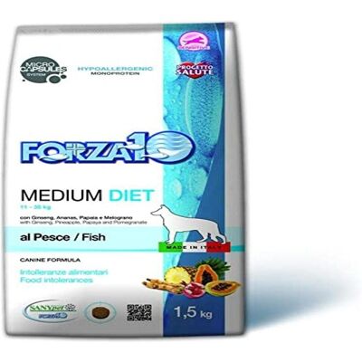 Forza10 Dieta Media al Pesce - Cibo per Cani - Ipoallergenico, 1,5kg Forza10 Dieta Media al Pesce - Cibo per Cani - Ipoallergenico, 1,5kg