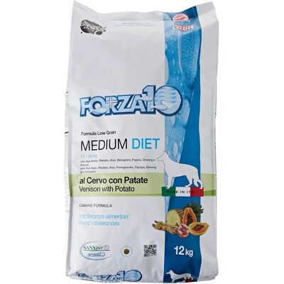 Forza10 Cervo e Patate Alimento per Cani di Taglia Media - Dieta Ipoallergenica Forza10 Cervo e Patate Alimento per Cani di Taglia Media - Dieta Ipoallergenica