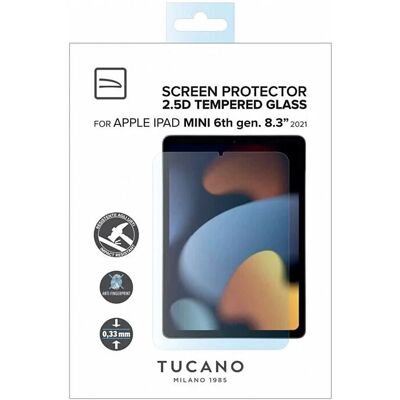 Tucano iPad mini 6 Displayschutz aus gehärtetem Glas - Klarsichtfolie Tucano iPad mini 6 Displayschutz aus gehärtetem Glas - Klarsichtfolie