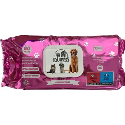 Salviette Igieniche Quibro per Cani e Gatti - 80 Pezzi - Profumo Clorexidina Salviette Igieniche Quibro per Cani e Gatti - 80 Pezzi - Profumo Clorexidina