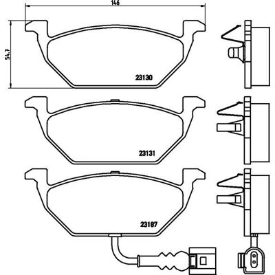 Brembo Bremsklosser Sett - Foran, 280mm Skive, Slitasjevarsler Brembo Bremsklosser Sett - Foran, 280mm Skive, Slitasjevarsler