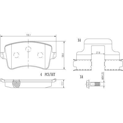 BREMBO P85100NX - Bremseklodser BREMBO P85100NX - Bremseklodser