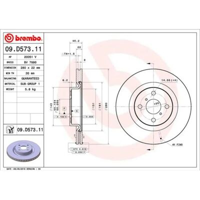 BREMBO Toyota Yaris 3/5 dörrar, Skåpbil 22mm ventilerad skiva - Bromsok BREMBO Toyota Yaris 3/5 dörrar, Skåpbil 22mm ventilerad skiva - Bromsok