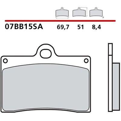 Brembo S.p.A. Vorderradbremsschuhe - Sintermetall - 07BB15SA Brembo S.p.A. Vorderradbremsschuhe - Sintermetall - 07BB15SA