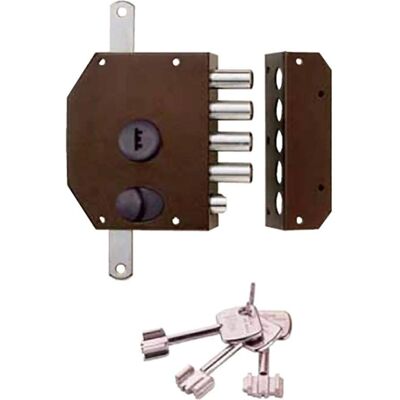 Serrure de Sécurité Iseo - Modèle 913-105Sf-Izda - Système triple de verrouillage - Publicité Serrure de Sécurité Iseo - Modèle 913-105Sf-Izda - Système triple de verrouillage - Publicité