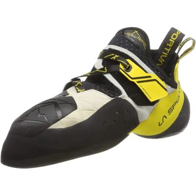 La Sportiva Solution - Chaussures d'escalade Blanc Jaune pour Hommes - Escalade sportive & boulder - Publicité La Sportiva Solution - Chaussures d'escalade Blanc Jaune pour Hommes - Escalade sportive & boulder - Publicité