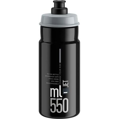 Garrafa de água biodegradável Elite Jet 550ml - Preto-Cinza - Garrafa de água Garrafa de água biodegradável Elite Jet 550ml - Preto-Cinza - Garrafa de água