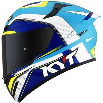 Casco Moto KYT YSTT0004 Bianco Azzurro per turismo sportivo Casco Moto KYT YSTT0004 Bianco Azzurro per turismo sportivo